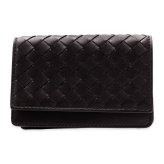 ボッテガヴェネタ 名刺入れ メンズ レディース イントレチャート カードケース BOTTEGA VENETA ダークブラウン フォンダン 本革 ラムレザー ビジネス 名刺ケース カードホルダー 133945 V3UN1 2145