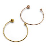 ステンレス 細身 シンプルバングル ボール チラ見せ メタルブレスレット ゴールド 18KGP ピンク こなれ感 お洒落 人気 華奢 重ね付け 玉 球 レディース 女性 金属アレルギー対応