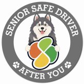 カーサイン 高齢者マーク SENIOR SAFE DRIVER アラスカンマラミュート マグネット 強力 直径13cm 肉球 日本製 車 ステッカー