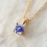 タンザナイト ネックレス K18 ゴールド ネックレス 12月誕生石 一粒 18金 18K イエローゴールド ホワイトゴールド チェーン 長さ選べる 40cm 45cm 50cm ギフトラッピング可能 シンプル 華奢 上品 Rapture 彼女 妻 女性 レディース プレゼント ハロウィン 【品番：CG-RSP-29051-12】