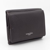 モンテスピガ　monte SPIGA　コンパクト財布　MOSMSP301DBR　ダークブラウン　濃茶　シュリンクレザー　牛革　三つ折り財布　トライフォード ウォレット