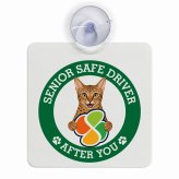カーサイン 高齢者マーク SENIOR SAFE DRIVER オシキャット 車内用 吸盤タイプ 収れん火災防止タイプ 肉球 日本製 車 ステッカー