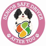 カーサイン 高齢者マーク SENIOR SAFE DRIVER 狆 ステッカー シール 直径13cm 肉球 日本製 車