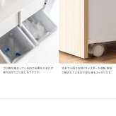 ゴミ箱 ダストボックス 分別 木製 幅60cm 45Ｌ 45リットル プッシュ扉式 キャスター 木目調 ごみ箱 大容量 キッチンペール スリムデザイン シンプル モダン ブラウン木目 ホワイト木目 コンパクト 省スペース 北欧 韓国 おしゃれ 人気