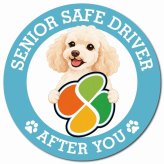 カーサイン 高齢者マーク SENIOR SAFE DRIVER ミディアムプードル マグネット 強力 直径13cm 肉球 日本製 車 ステッカー