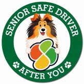 カーサイン 高齢者マーク SENIOR SAFE DRIVER シェットランドシープドッグ マグネット 強力 直径13cm 肉球 日本製 車 ステッカー