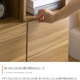 北欧風リビングキャビネット幅90cm 収納棚 チェスト マルチ リビングボード サイドボード 脚付き 大容量 引き出し 扉 コンパクト ナチュラル 木目調 PCテスク ブラウン ホワイト 家具インテリア