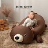 ペット家具 ペット用品 ビーズクッション アニマルクッション 約130×60×50cm 特大 巨大 大きい 大きめ くま クマ ねこ ネコ 黒猫 動物