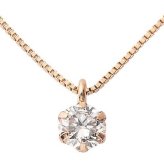 ダイヤモンド ネックレス K18 ピンクゴールド 0.1ct 一粒 ダイヤネックレス 6本爪 シンプル ペンダント レディース アクセサリー ジュエリー 誕生石 4月 ギフト プレゼント 贈り物 記念日 誕生日