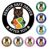 カーサイン 高齢者マーク SENIOR SAFE DRIVER サビ（べっ甲） マグネット 強力 直径13cm 肉球 日本製 車 ステッカー