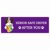 カーサイン 高齢者マーク SENIOR SAFE DRIVER スモールミュンスターレンダー ステッカー シール 長方形 20x6.7cm 肉球 日本製 車