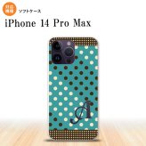 iPhone14 ProMax iPhone14 Pro Max スマホケース 背面ケースソフトケース ドット 水玉 C 青緑 茶 +アルファベット 2022年 9月発売 nk-i14pm-tp1654i