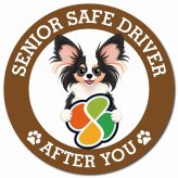 カーサイン 高齢者マーク SENIOR SAFE DRIVER パピヨン マグネット 強力 直径13cm 肉球 日本製 車 ステッカー