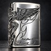 ZIPPO ハーレー ダビッドソン ジッポライター シルバー燻し 大型3面メタル 彫刻 かっこいい 日本限定モデル おしゃれ ウィング メンズ ギフト プレゼント