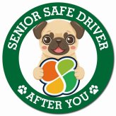 カーサイン 高齢者マーク SENIOR SAFE DRIVER パグ マグネット 強力 直径13cm 肉球 日本製 車 ステッカー