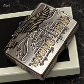 ジッポライター ハーレーダビッドソン ZIPPO かっこいい アンティーク シルバー＆ゴールド 金銀 古美仕上げ 3面メタル 鷲 日本国内限定モデル メンズ ギフト