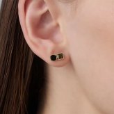 【無料ラッピング】  ヨンドシー 4℃ The Tidal K10イエローゴールド ピアス 片耳用 ブラックカルセドニー ブランド 正規品 新品 ギフト プレゼント 人気 おすすめ 誕生日 記念日 クリスマス 送料無料