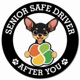 カーサイン 高齢者マーク SENIOR SAFE DRIVER スムースコートチワワ マグネット 強力 直径13cm 肉球 日本製 車 ステッカー