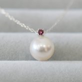 ［pearl606］8mm - 8.5mm ホワイトピンク ペンダント ネックレス 10月 誕生石 ピンクトルマリン あこや真珠