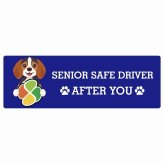 カーサイン 高齢者マーク SENIOR SAFE DRIVER ビーグル ステッカー シール 長方形 20x6.7cm 肉球 日本製 車