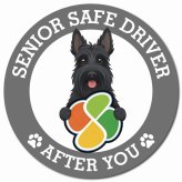 カーサイン 高齢者マーク SENIOR SAFE DRIVER スコティッシュテリア マグネット 強力 直径13cm 肉球 日本製 車 ステッカー