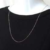 ロングネックレス k10 WG 約70cm スライドピン ベネチアン チェーン ネックレス 0.7mm幅 10金ホワイトゴールド K10WG K10ネックレス ※従来の金具無し