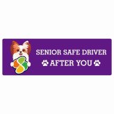 カーサイン 高齢者マーク SENIOR SAFE DRIVER ファレーヌ ステッカー シール 長方形 15x5cm 肉球 日本製 車