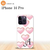 iPhone14 Pro iPhone14 Pro スマホケース 背面ケースソフトケース ハート C 白 +アルファベット 2022年 9月発売 nk-i14p-tp175i