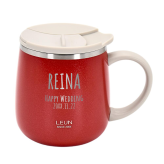 ギフト 名入れ無料 LEUN 名入れ 蓋付き 目盛付き ステンレスストロー＆専用ブラシ付き マグカップ ギフト プレゼント タンブラー ステンレスマグ  400ml  | 保冷 保温 フタ付 名前入り メッセージ 割れない 記念 おしゃれ かわいい 大人可愛い 大きい マグ 会社 受験 還暦祝い 誕生日 無料ギフトラッピング メッセージカード