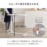 昇降式 サイドテーブル ガス圧 無段階 高さ調節 キャスター付き 幅60cm 奥行40cm ベッドテーブル ソファテーブル パソコンデスク ミニデスク 在宅ワーク ナイトテーブル 介護テーブル おしゃれ 北欧 木目調 大理石調 コンパクト 新築祝い 引越し祝い