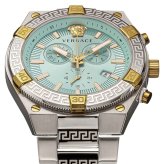 ヴェルサーチェ 腕時計 メンズ ライトブルー アクアブルー シルバー ゴールド クロノグラフ 46mm VERSACE SPORTY GRECA スイス製 メンズ腕時計 高級 ブランド おしゃれ プレゼント ギフト 成人 卒業 入学