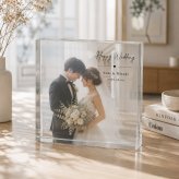 結婚祝い ガラスブロック 写真 ウェディング 披露宴会場 会場装飾 贈り物 記念日 感謝 オーダーメイド 写真立て 飾り付け 結婚式 ウェルカムスペース 花嫁 結婚式場 新婚 結婚祝いギフト オリジナル フォトフレーム ゲスト ギフト 記念 名入れ 両親贈呈 入籍祝い プレゼント 新郎新婦 結婚記念 二次会 ウェルカムボード 門出 高級 記念品 演出 サプライズ クリスタル 写真入り【c01】