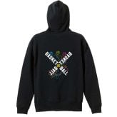 バスケ パーカー プルオーバー メンズ レディース ジュニア 練習着 裏パイル おもしろ 名入れ スウェット おしゃれ キッズ 大きいサイズ 文字入れ無料 「ネオンスタイルのクロスBASKETBALL」 アートワークスコウベ 【送料無料】