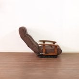 高座椅子 アクシス 回転式 リクライニング 完成品 ポケットコイル グレー・ダークブラウン W58xD67-122xH75cm座面高23cm 座椅子 リクライニングチェア パーソナルチェア 肘付き グレイ ダークブラウン おしゃれ