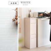 ゴミ箱 ダストボックス プッシュ式 木製 キッチンペール ごみ箱 フタ付き おしゃれ 分別 ふた付き スリム ペダル キッチン カウンター 省スペース 扉付き ウッド ブラウン ホワイト