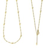 k18 ステーション ネックレス k18 ネックレス 18金 ネックレス レディース ミラーボール ステーション デザイン ネックレス 約45cm スライド式長さ調節可 40cm + 5cmアジャスターチェーン 18k チェーン 18金 ゴールド チェーン 地金 レディース ステーション アクセサリー