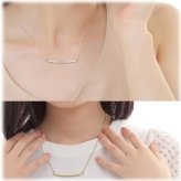 【レーザー刻印可能】金属アレルギーに優しい　◆スリムカーブネックレス ペンダント チェーン 40～50cm タグチェーン 2カラー ネックレス 1本（6772011-2731111）