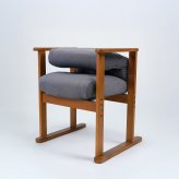 高座椅子 リング リクライニング 天然木 グレー・オーカー W57.5xD55-89xH98cm座面高47/50/53cm 座椅子 リクライニングチェア パーソナルチェア 肘付き グレイ オーカー おしゃれ