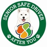 カーサイン 高齢者マーク SENIOR SAFE DRIVER 北海道犬 ステッカー シール 直径13cm 肉球 日本製 車