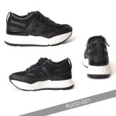 ルコライン スニーカー ルコライン 靴 RUCO LINE RUCO-021BK PIZZO CALF PU レース生地 合皮 ブラック 黒 Rマーク 新ソールタイプ ローカット ファスナー無し
