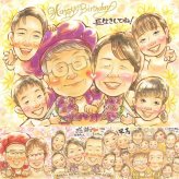 バースデーのプレゼントに、大切な節目が思い出になる一枚です。 誕生日 似顔絵 プレゼント ギフト 贈り物 名入れ 手描き バースデー 記念 サプライズ お祝い 大人数 彼女 友人 恋人 彼氏 名入れ 修正無料 下書き確認 喜ばれる そっくり 宝物 サプライズ バースデー 一生もの 宝物 記念 お祝い返し 感謝の品 カラフル オリジナル 米寿祝い ウェディングギフト 色紙 百寿祝い ホワイトデー