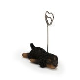 メモスタンド woobia ウービア ダックスフンド ブラック 子犬 リアル動物オーナメント 高さ8cm デスク 卓上 インテリア 誕生日 お礼 退職祝い プチギフト 犬好き ギフト プレゼント メモホルダー