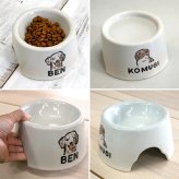 フードボウル 似顔絵 名入れ 手描き ゆるかわ 最速 pet105 | フードボール 高さがある 犬 猫 ペット 食器 陶器 日本製 おしゃれ 餌入れ 餌皿 水飲み 給水器 皿 犬用 猫用 食器 超小型犬 小型犬 父の日