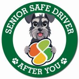 カーサイン 高齢者マーク SENIOR SAFE DRIVER ミニチュアシュナウザー マグネット 強力 直径13cm 肉球 日本製 車 ステッカー
