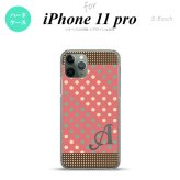 iPhone11Pro iPhone11 Pro スマホケース ハードケース ドット 水玉 C 赤 ミント +アルファベット メンズ レディース nk-i11p-1644i