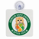 カーサイン 高齢者マーク SENIOR SAFE DRIVER マンチカン 車内用 吸盤タイプ 収れん火災防止タイプ 肉球 日本製 車 ステッカー