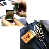 携帯灰皿 おしゃれ カラビナ付き バイオハザード スライド式 ポータブルアッシュトレイ たばこ 吸い殻入れ かっこいい キーホルダー アメリカン 雑貨 持ち運び 便利 コンパクト メンズ ギフト プレゼント