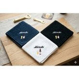 ミニタオル ビール 瓶ビール タンブラーとお名前の刺繍入り 名入れ 今治タオル ハンドタオル タオルハンカチ ハンカチタオル 25cm オリジナル オーダーメイド メンズ レディース 退職記念品 退職祝い 【mt-17】