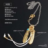 ステンレス ゴールド フェザーネックレス インディアンジュエリー ペンダントネックレス メンズネックレス 18KGP 太角 あずきチェーン 細身 羽根 イーグル 精巧 立体的 かっこいい 男性 金属アレルギー対応