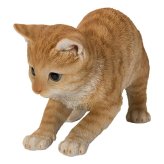 置物 猫 走り出す茶トラ猫 幅20.5cm woobia ウービア リアル かわいい おしゃれ 玄関 インテリア オブジェ ガーデン 茶トラ ねこ ネコ 動物 アニマル 癒し 棚 北欧 リビング プレゼント ギフト 新築祝い 猫好き ねこグッズ